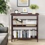 Console table, 3 shelves, Brown, 79 × 86 × 32 cm