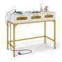 Console table, LED, charging station, 3 drawers, 90 × 75 × 40 cm