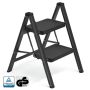 SONGMICS GSL102BZ01 Ladder, 2-step, 55 × 61.8 × 43.4 cm
