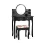 Vanity table, 4 drawers and stool, 74.93 × 121.92 × 40.64 cm