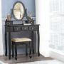 Vanity table, 5 drawers and stool, 80.01 × 135.89 × 40.64 cm
