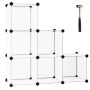 Cube-shaped storage box with 6 capacity cubes, PP plastic, white