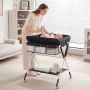 Baby Changing Table, 3 Height Positions, Black, 32 × 26 × 37.5 inches