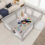 Baby Playpen, 50 Balls, Grey, 206 × 147 × 68.5 cm
