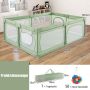 Baby playpen, 50 balls, 2 doors, Green, 206 × 147 × 68.5 cm
