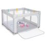 Baby Playpen, 50 Balls, 4 Pull-Up Rings, Gray, 127 × 127 × 72.5 cm