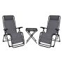 Outdoor furniture set, 2 armchairs and table, Grey