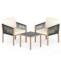 Outdoor furniture set, 2 chairs and table, Sand