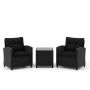 Outdoor furniture set, 3-piece, 2-seater, Black
