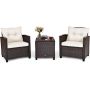 Outdoor Furniture Set, 3-Piece, 2 Sofas and Table, Multicolor, 26.5 × 26.5 × 30 inches