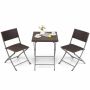 Outdoor furniture set, 3 pieces, black/brown