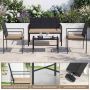 Outdoor furniture set, 4 pieces, Brown