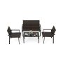 Outdoor furniture set, 4 pieces, brown/black