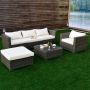 Outdoor furniture set, 6 pieces, Black/Sand