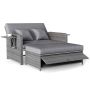 Outdoor furniture set, two-seater, 4 positions, Grey, 166/122 × 70–111 × 55–88 cm