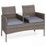 Outdoor furniture set, sofa with table, 62 × 124 × 84 cm