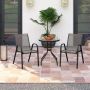 Outdoor bistro furniture set, 3 pieces, 2 armchairs and a table, Grey