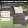 Outdoor Bistro Set, 3-Piece, 2 Chairs and 1 Table, Grey