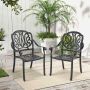 Outdoor chairs, 2 pcs, Black, 66 × 93 × 62 cm