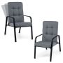 Outdoor chair set, 2 pcs, Grey/black, 81 × 56 × 60–101 cm