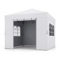 Outdoor gazebo, 4 side walls, White/black/grey, 300 × 300 × 264/274/284 cm