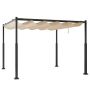 Outdoor Pergola with Retractable Canopy, 310 x 310 cm, Beige