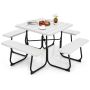 Outdoor picnic table set, 8 seats, 4 benches, 170.18 × 170.18 × 76.2 cm