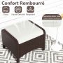 Outdoor poufs, 2 pcs, White, 46 × 54 × 39.5 cm