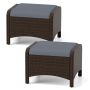Outdoor poufs, 2 pcs, Grey, 46 × 54 × 39.5 cm