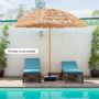 Outdoor Straw Tiki Umbrella, 8 Ribs, 243 × 243 × 222 cm