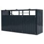 Outdoor trash container, 3 compartments, 94 × 31.5 × 49 inches