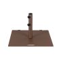 Outdoor umbrella base, 2 adapters, 2 handles, Brown, 60.96 × 60.96 × 35.56 cm