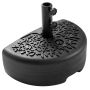 Outdoor umbrella base, semi-circular