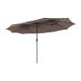 Outdoor umbrella, double-sided, 48 LED lights, Brown, 39.4 × 23.5 × 20.32 cm