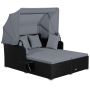 Outdoor sofa bed, For two people with retractable canopy, 165 × 153 × 138 cm