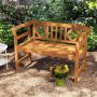 Outdoor bench, for two people with backrest and armrests, 119.38 × 50.8 × 78.74 cm