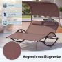 Outdoor swing bed, Double, Brown, 182 × 137 × 165 cm