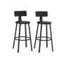 Set of 2 bar stools 54x99cm., black