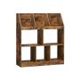 Industrial design bookcase, vintage brown color