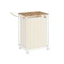 Laundry basket on wheels 90L., black/white