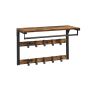 Wall-mounted clothes rack with shelf, brown/black