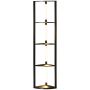 LED-lattiavalaisin, 4 hyllyllä, Musta, 41 × 163,5 × 29,5 cm