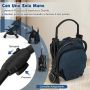 Lightweight foldable stroller with adjustable backrest, dark blue