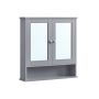 Bathroom wall cabinet with mirror 13x56.5x58.5cm., gray