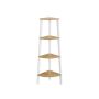 Corner shelf 33.4x33.4x125cm., white/light brown