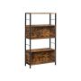 Industrial style bookcase, vintage, brown-black