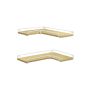 Set of 2 wall shelves 29x40x4cm., light brown/white