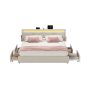 SONGMICS RMB828LH01 Bed Frame, 4 Drawers, Sand, 210.2 × 169 × 88.2/94.7 cm