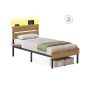 VASAGLE bed frame, double, Brown, 140 × 200 cm