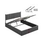VASAGLE bed frame, foldable, with storage space, Grey, 209.3 × 163.4 × 110 cm